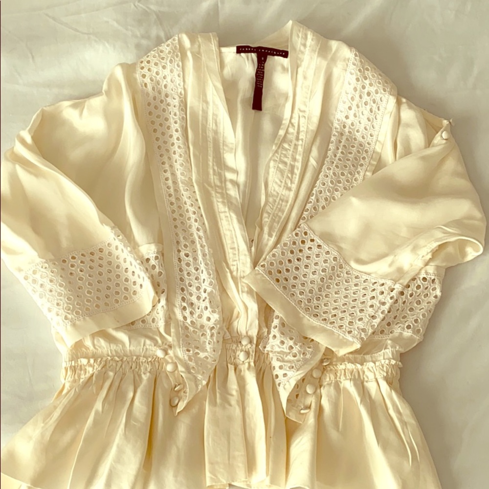 Robert Rodriguez Cream Silk Top
